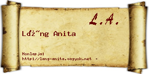 Láng Anita névjegykártya
