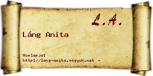 Láng Anita névjegykártya